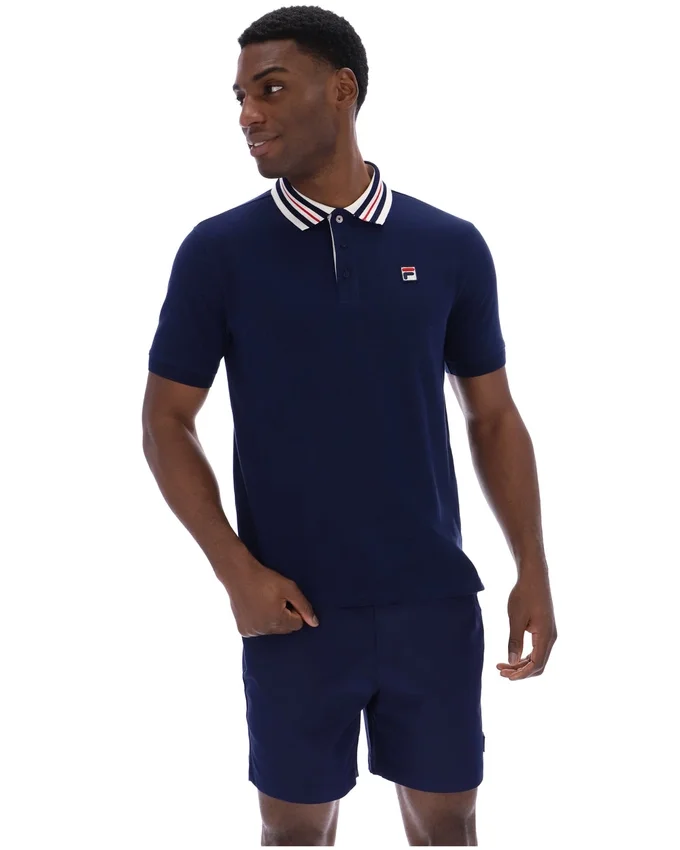Polo Basic Fila Achille Heritage Tape blu navy