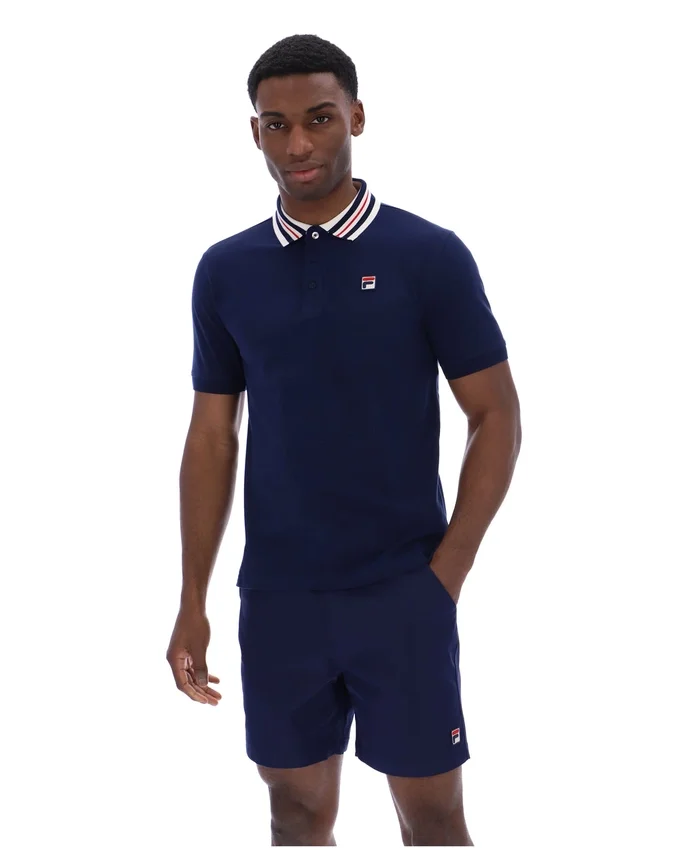 Polo Basic Fila Achille Heritage Tape blu navy