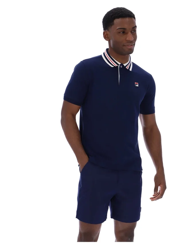 Polo Basic Fila Achille Heritage Tape blu navy