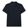 Polo casual a maniche corte in tinta unita traspirante, blu navy