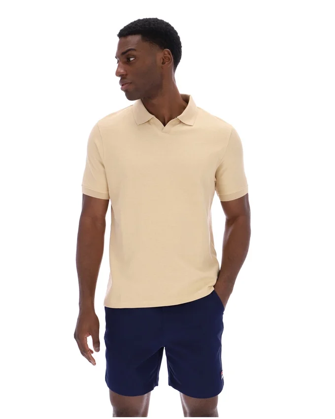 Polo classica beige Tristiano con texture