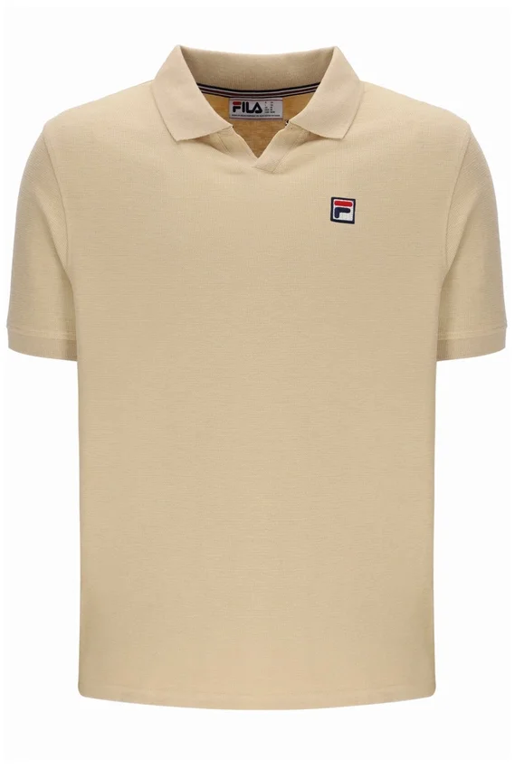 Polo classica beige Tristiano con texture
