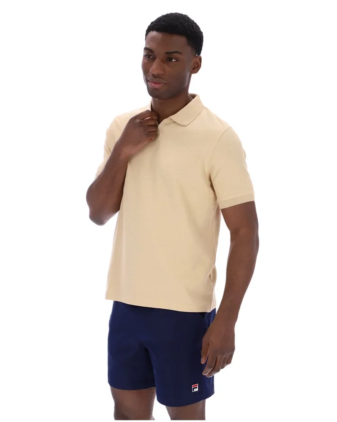 Polo classica beige Tristiano con texture