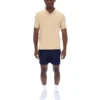 Polo classica beige Tristiano con texture