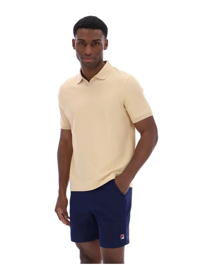 Polo classica beige Tristiano con texture