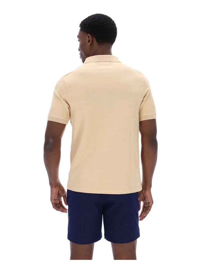 Polo classica beige Tristiano con texture