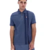 Polo con zip Dario in stile vintage indaco