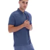 Polo con zip Dario in stile vintage indaco