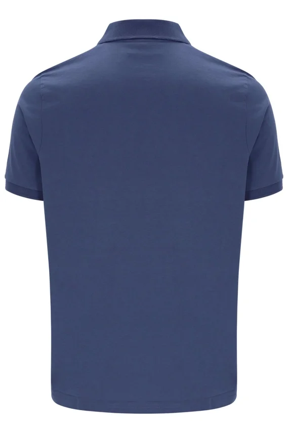 Polo con zip Dario in stile vintage indaco
