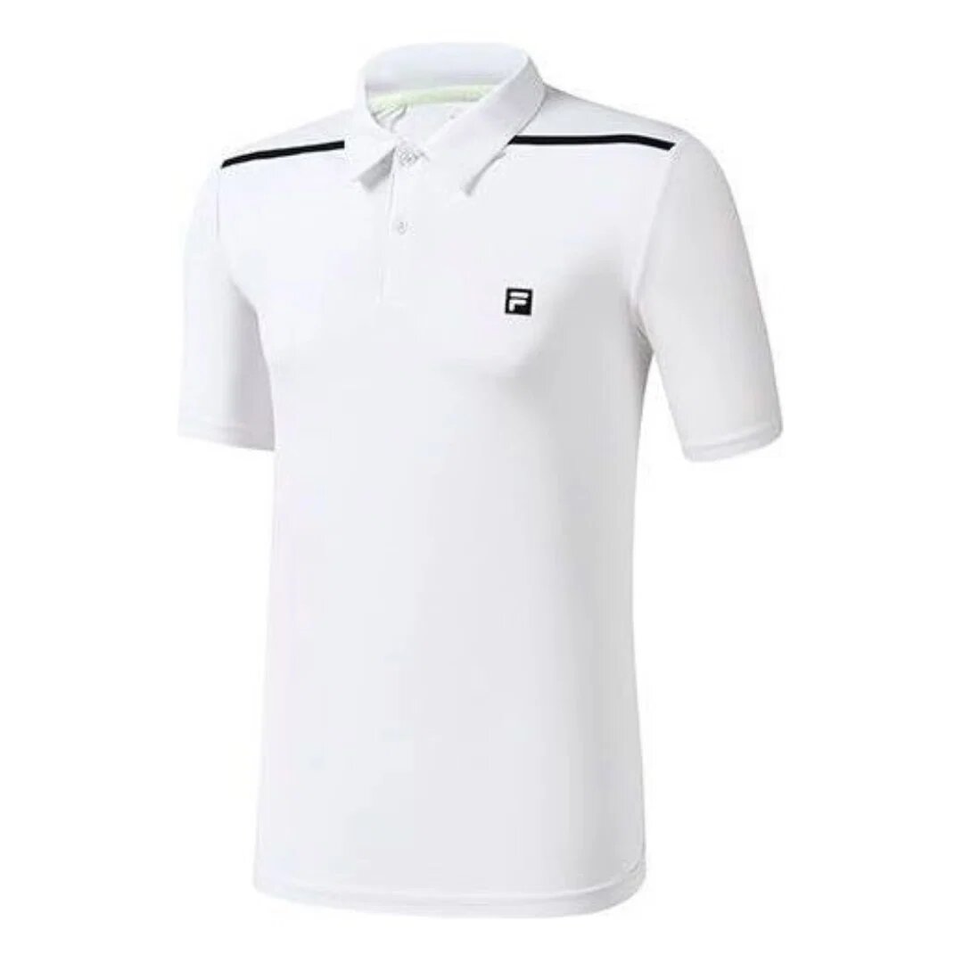 Polo da tennis con logo Athletics "Bianco"