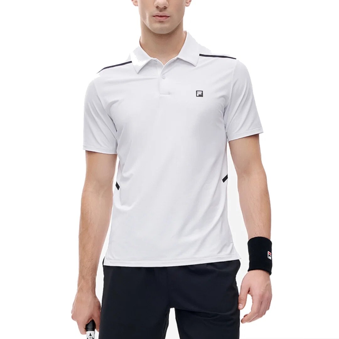 Polo da tennis con logo Athletics "Bianco"