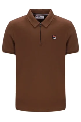 Polo Ettore con zip color Cappuccino