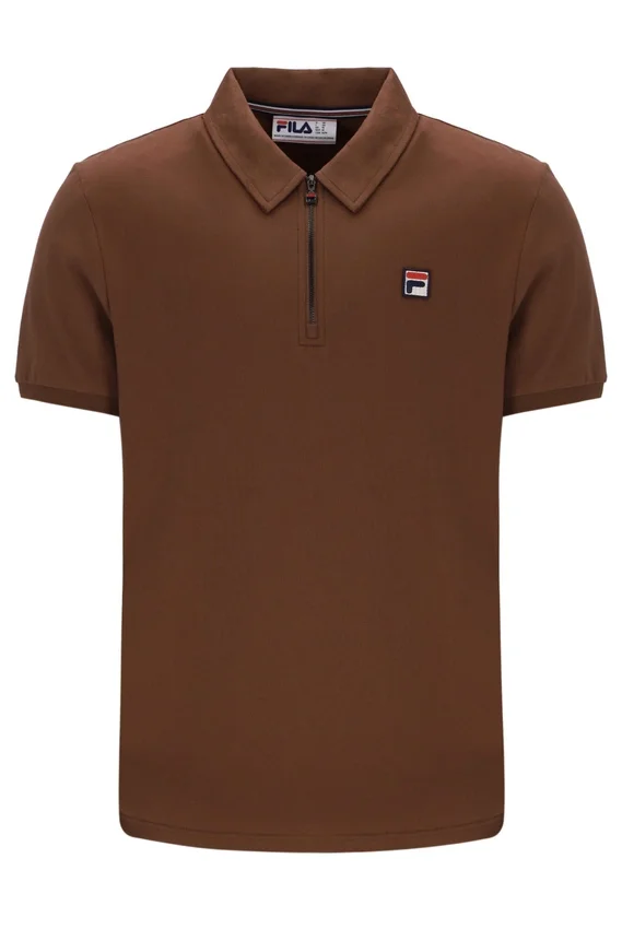 Polo Ettore con zip color Cappuccino