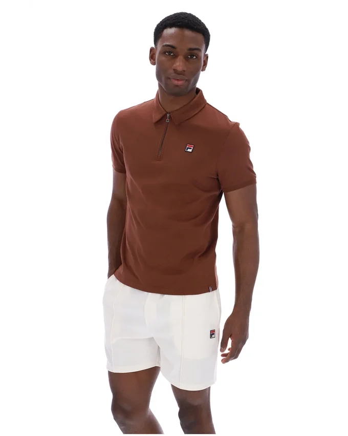 Polo Ettore con zip color Cappuccino