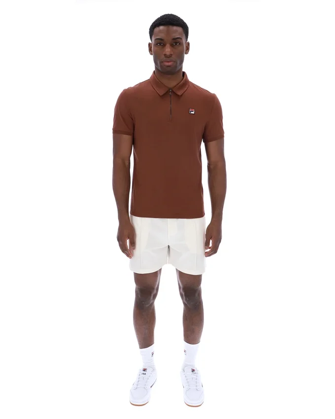 Polo Ettore con zip color Cappuccino