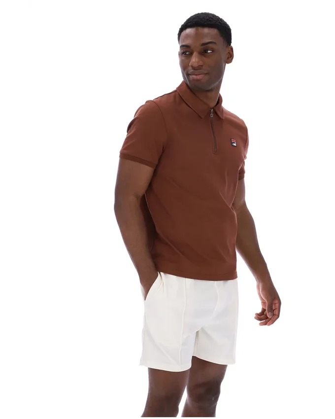Polo Ettore con zip color Cappuccino
