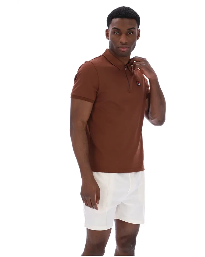 Polo Ettore con zip color Cappuccino