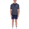 Polo Fila Giorgio in maglia patchwork all'uncinetto blu navy