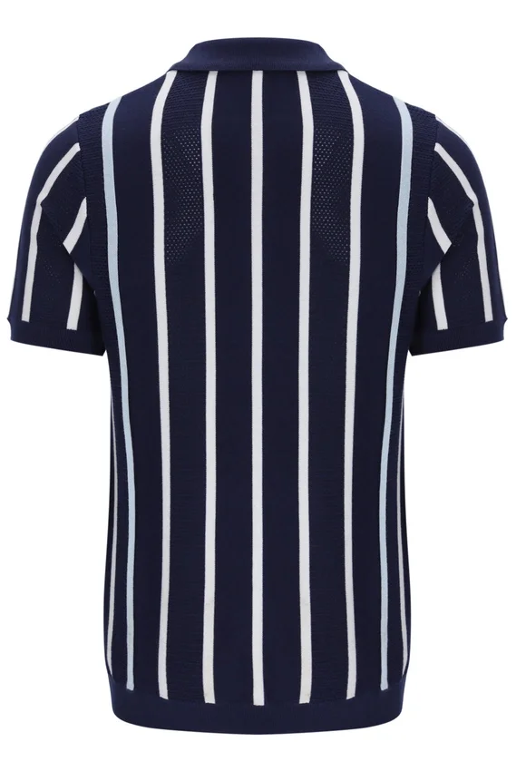 Polo Fila Giorgio in maglia patchwork all'uncinetto blu navy