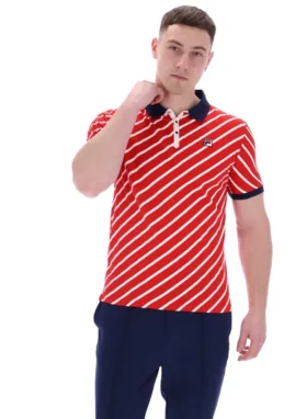 Polo Fila Jaye a righe diagonali rossa
