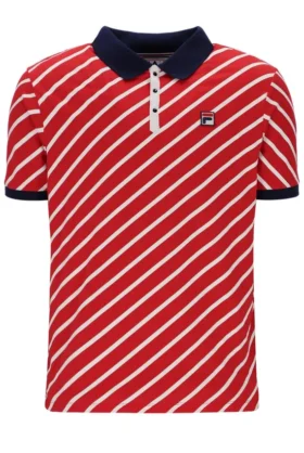 Polo Fila Jaye a righe diagonali rossa