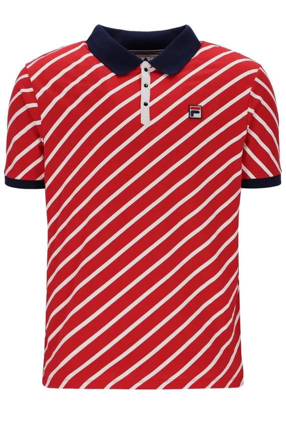 Polo Fila Jaye a righe diagonali rossa