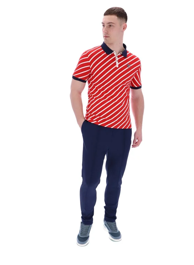 Polo Fila Jaye a righe diagonali rossa