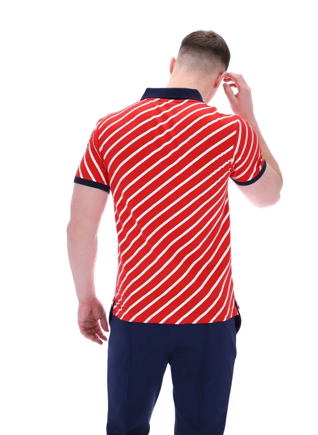 Polo Fila Jaye a righe diagonali rossa