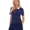 Polo Fila Navy Bai Fitted BB1 a righe sottili