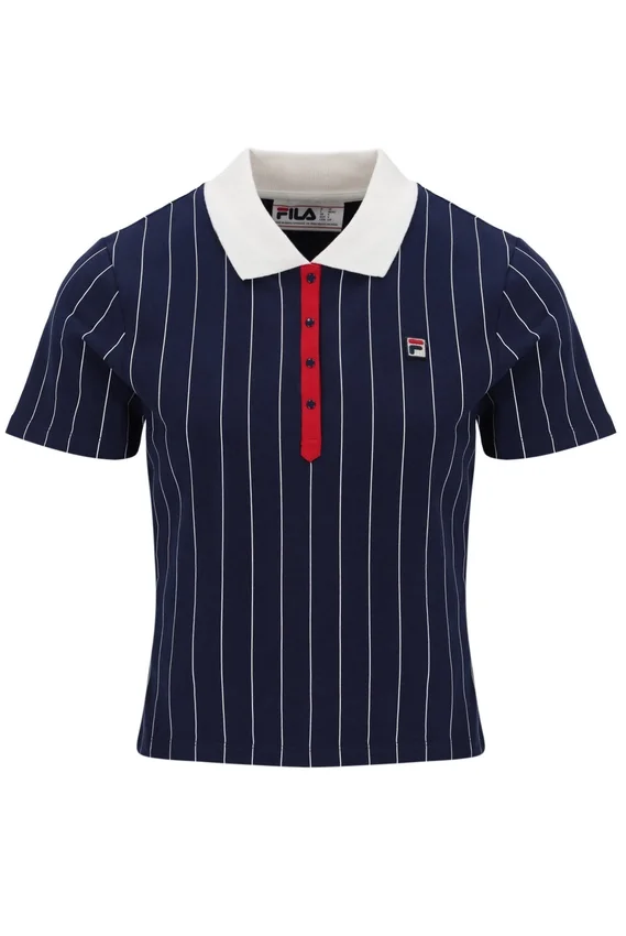 Polo Fila Navy Bai Fitted BB1 a righe sottili