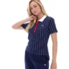 Polo Fila Navy Bai Fitted BB1 a righe sottili
