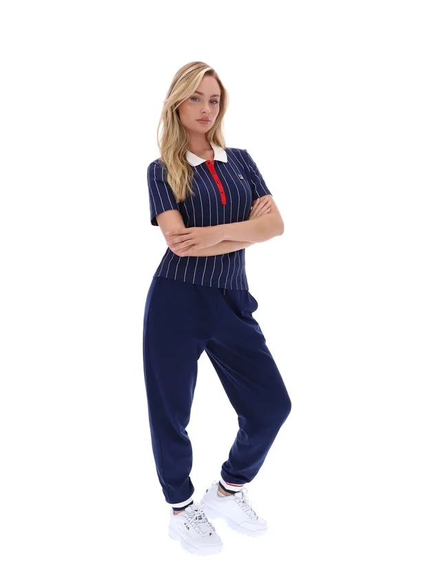 Polo Fila Navy Bai Fitted BB1 a righe sottili