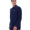 Polo Fila Navy Monte a maniche lunghe con colletto a strisce