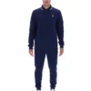 Polo Fila Navy Monte a maniche lunghe con colletto a strisce