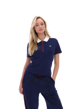 Polo iconica aderente Fila Juno in blu navy