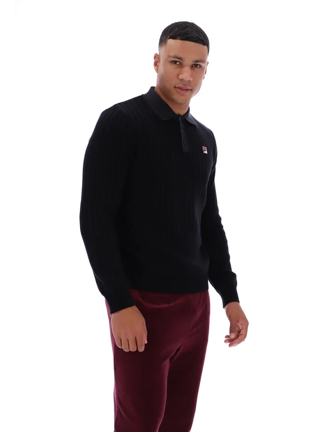 Polo in maglia a righe Kobe nera