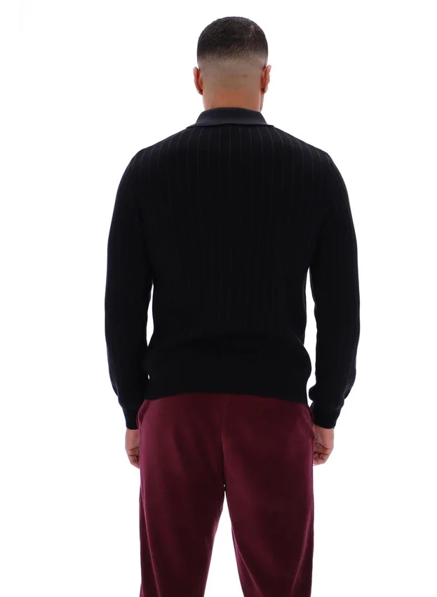 Polo in maglia a righe Kobe nera