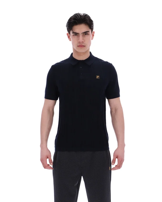 Polo in maglia Barns nera