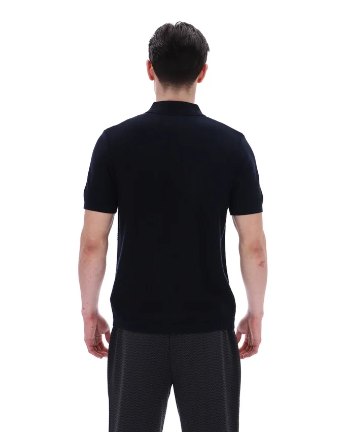 Polo in maglia Barns nera