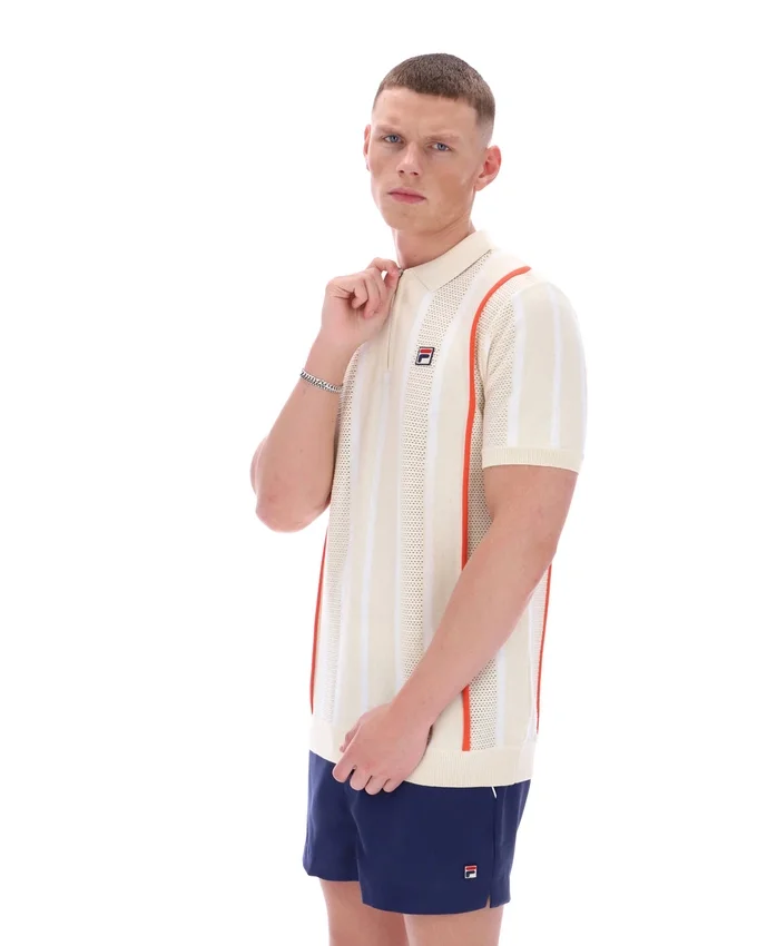 Polo in maglia patchwork all’uncinetto Giorgio di Tapioca