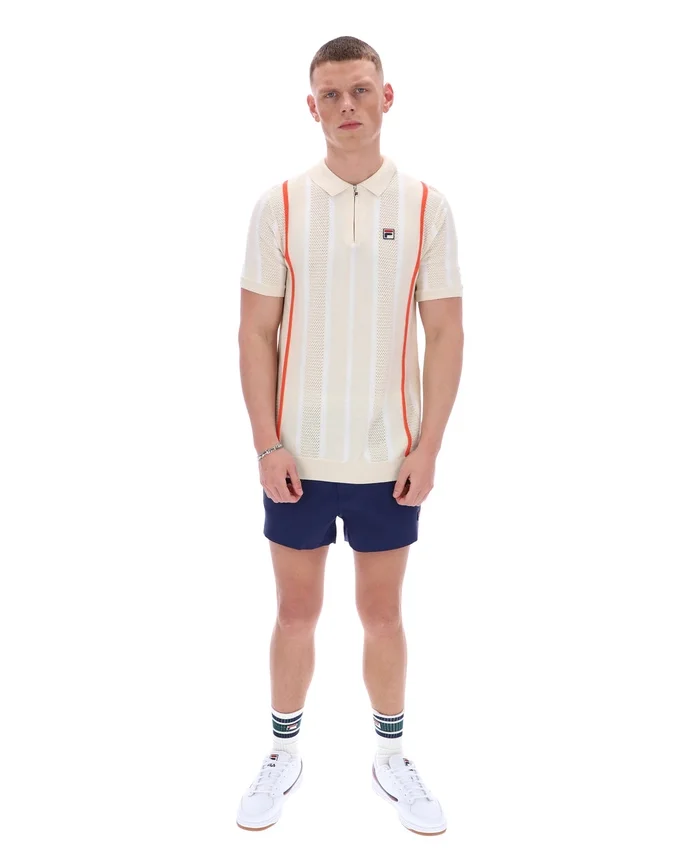 Polo in maglia patchwork all’uncinetto Giorgio di Tapioca