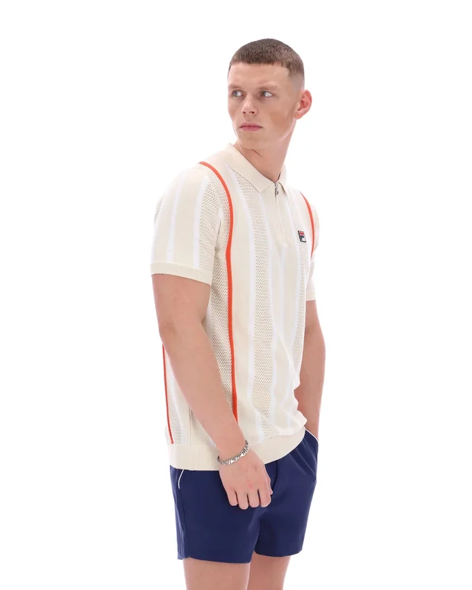 Polo in maglia patchwork all’uncinetto Giorgio di Tapioca