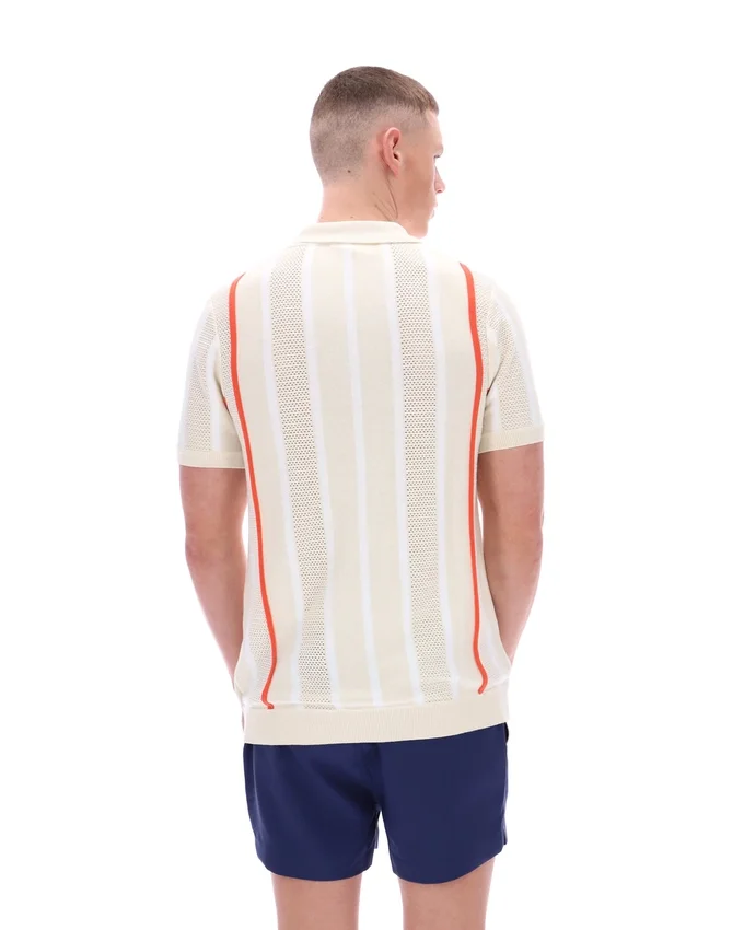 Polo in maglia patchwork all’uncinetto Giorgio di Tapioca
