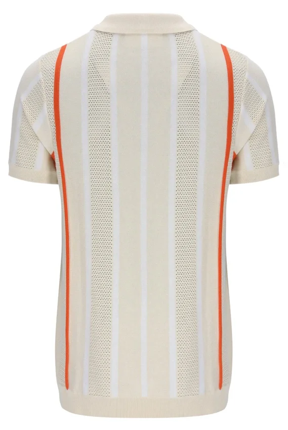 Polo in maglia patchwork all’uncinetto Giorgio di Tapioca
