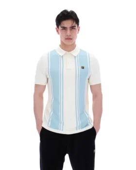 Polo in maglia stile Buddy Bowling blu sterling