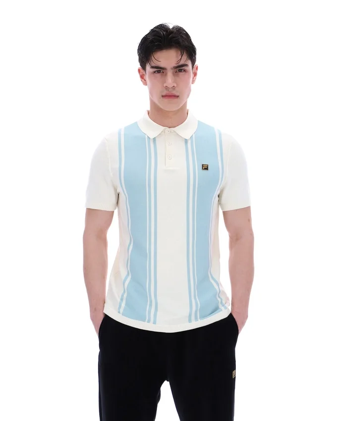 Polo in maglia stile Buddy Bowling blu sterling