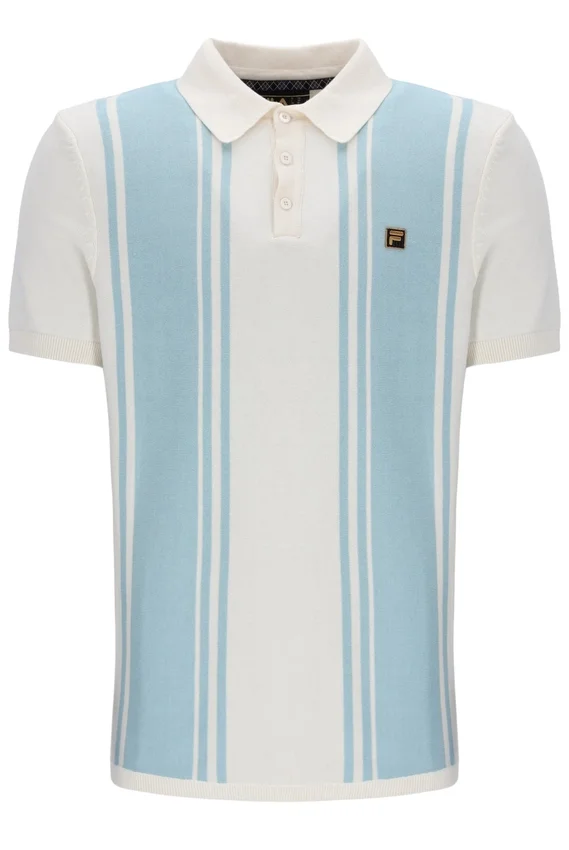 Polo in maglia stile Buddy Bowling blu sterling