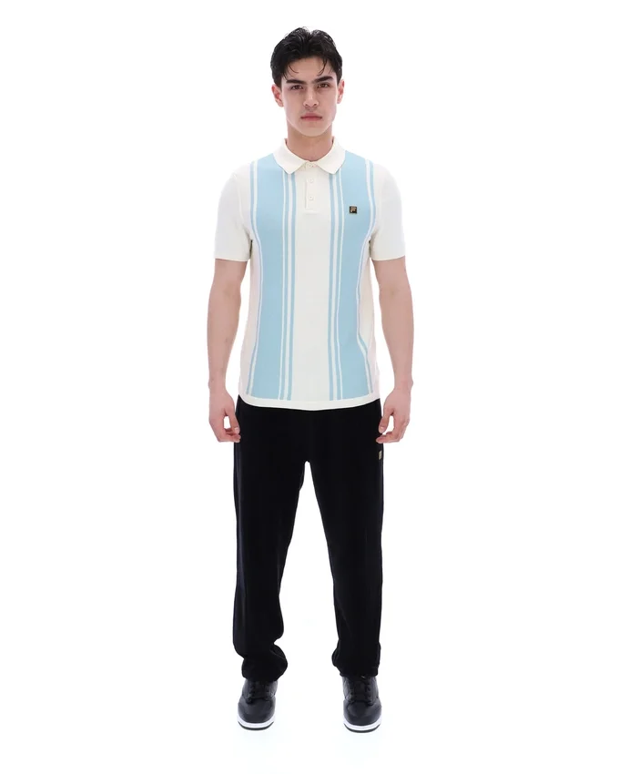 Polo in maglia stile Buddy Bowling blu sterling