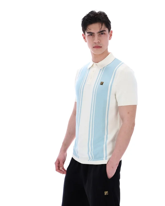 Polo in maglia stile Buddy Bowling blu sterling
