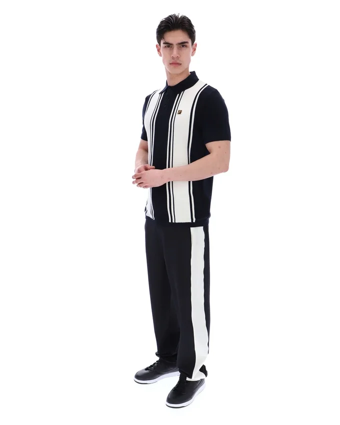 Polo in maglia stile Buddy Bowling nera